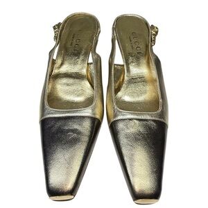 Gucci Metallic Gold and Silver Heels